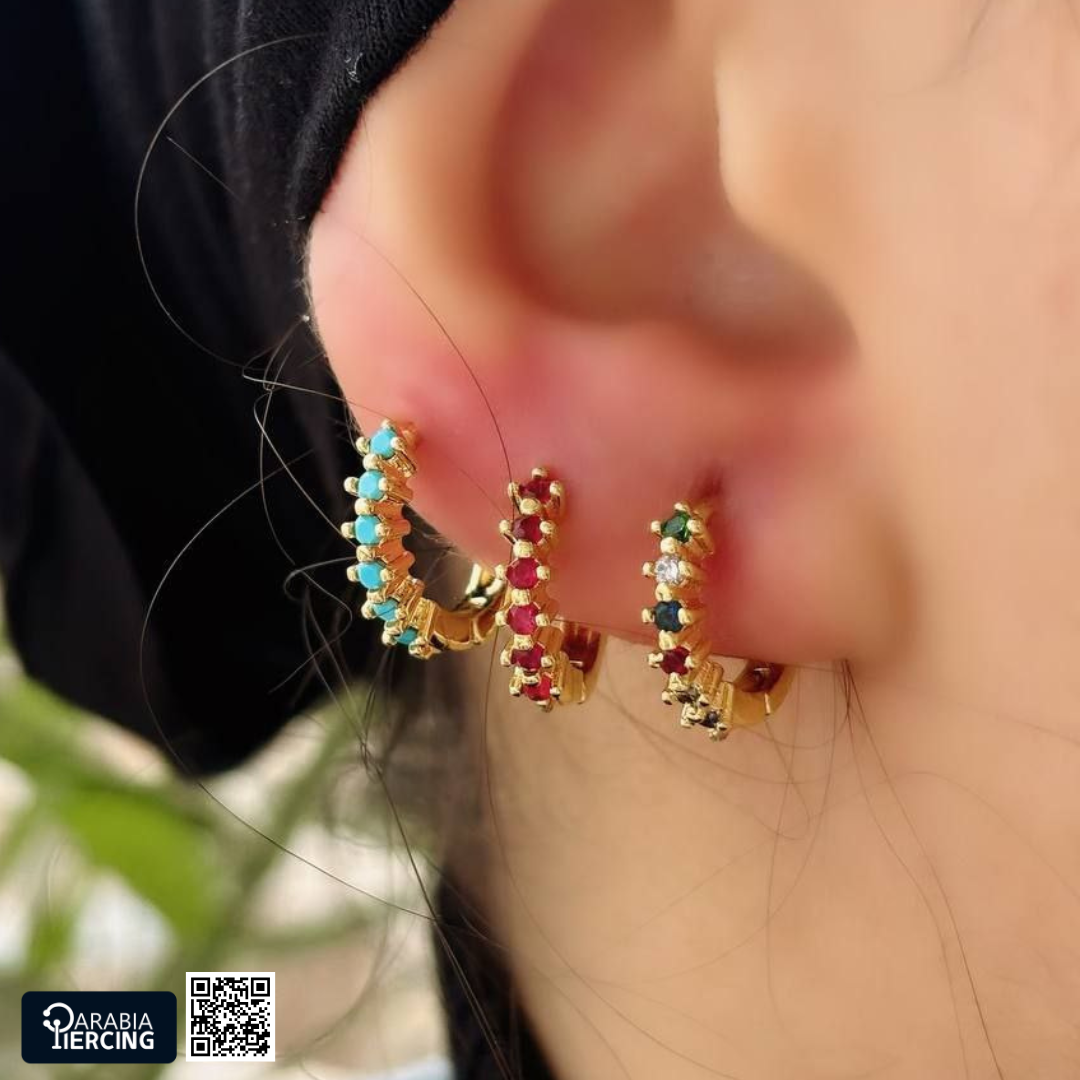 Gold Colorful Earrings