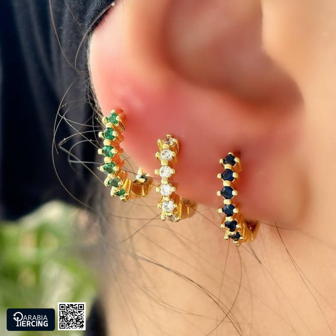Gold Colorful Earrings
