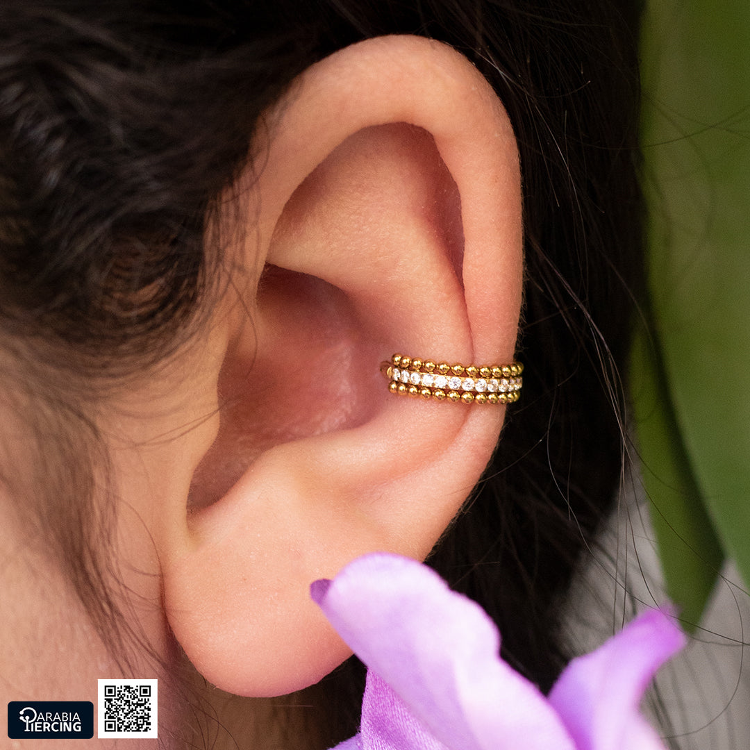 Beaded Crystal Clicker Hoop