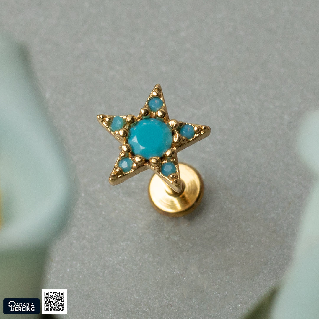 Turquoise Star Flatback