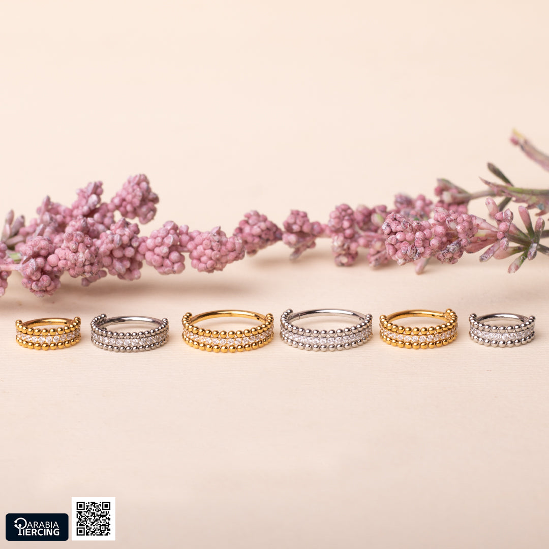 Beaded Crystal Clicker Hoop