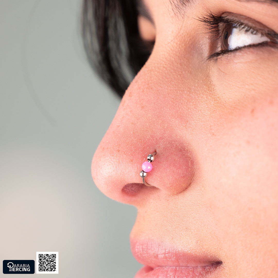 Colorful Beaded Nose Hoop