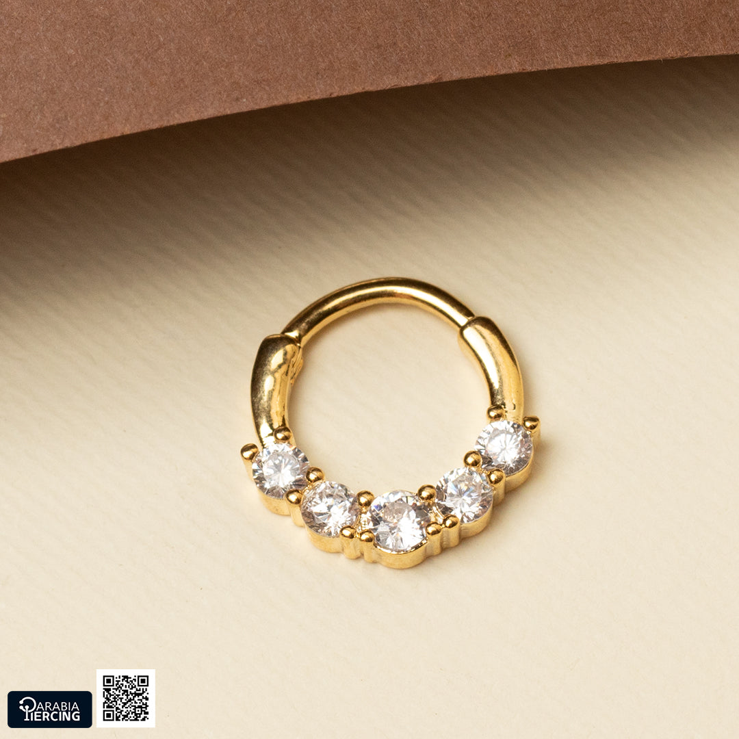 Five Stone Twisted Hoop