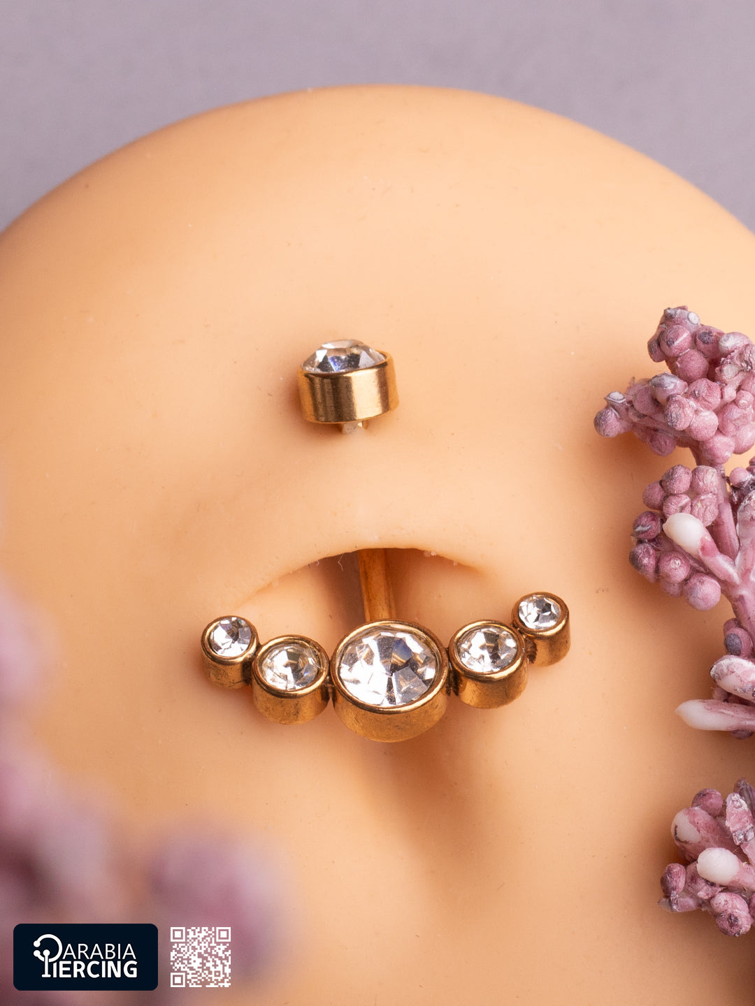 Zircon Gold Bellybutton Ring
