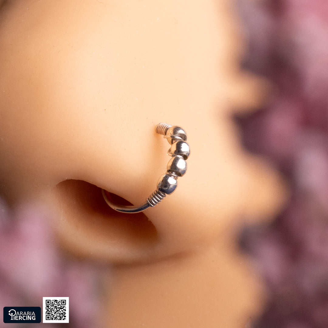 Dots Silver Nose Hoop