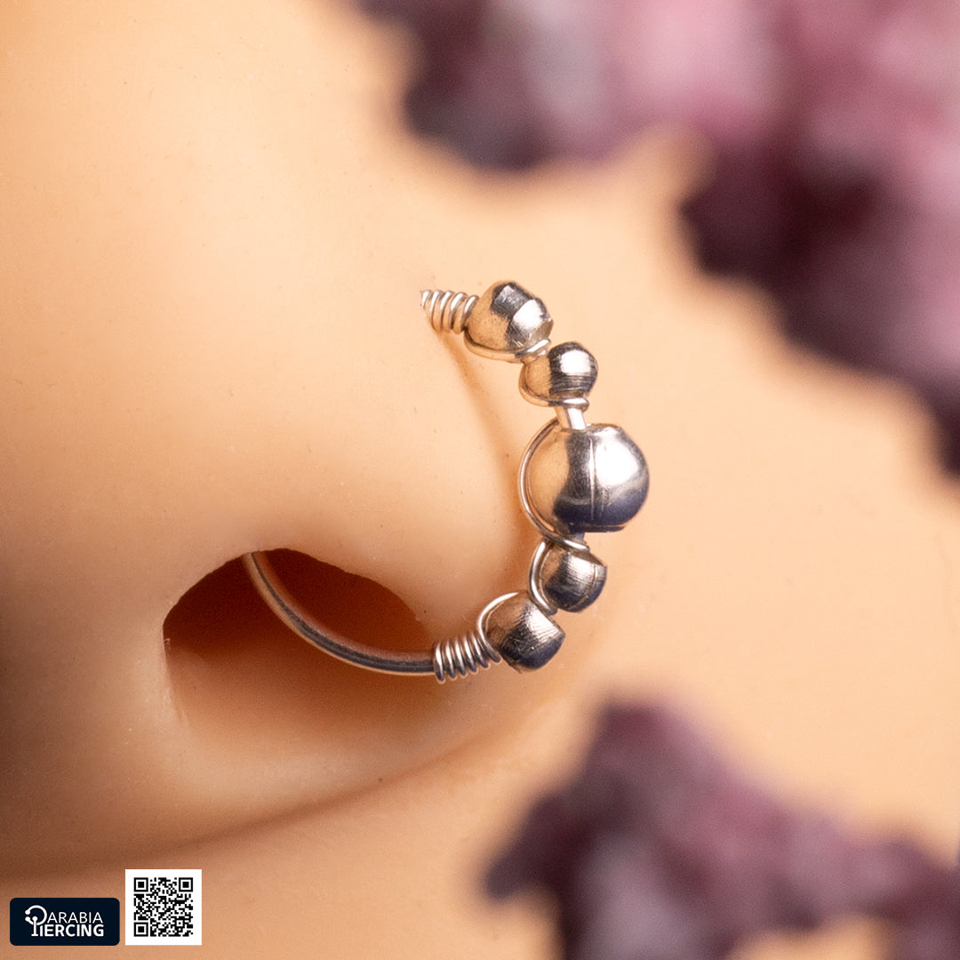 Dots Silver Nose Hoop