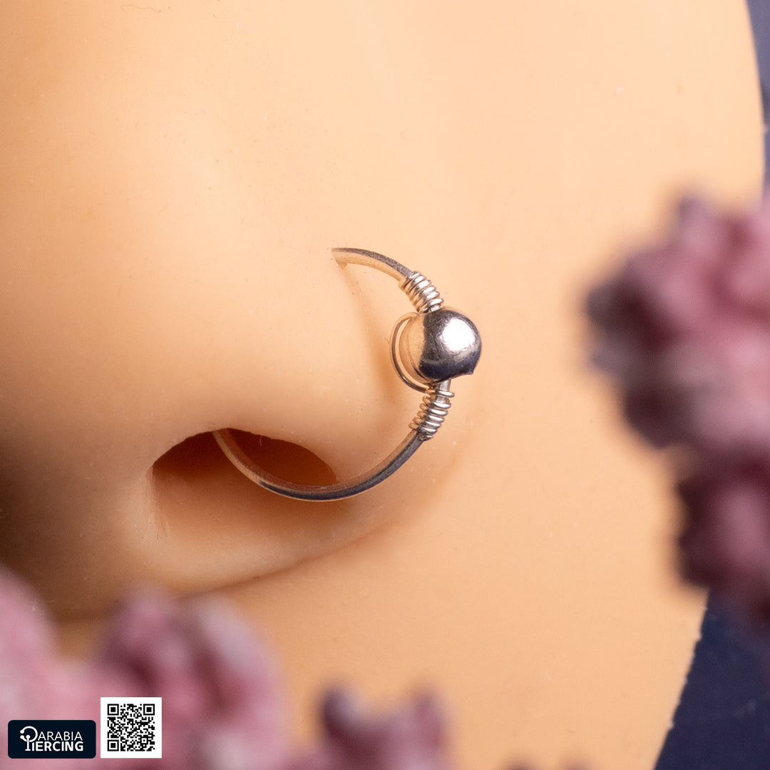 Dots Silver Nose Hoop