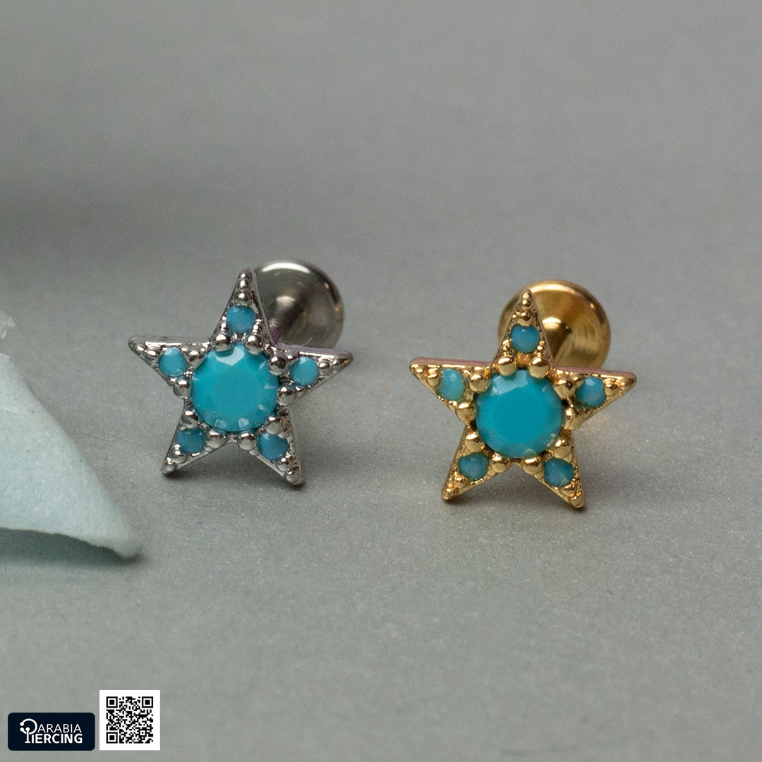 Turquoise Star Flatback