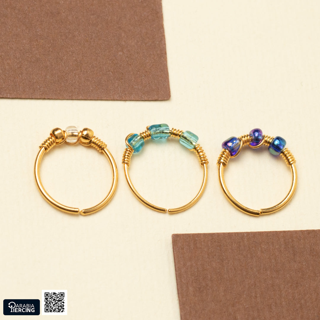 Colorful Gold Nose Hoop