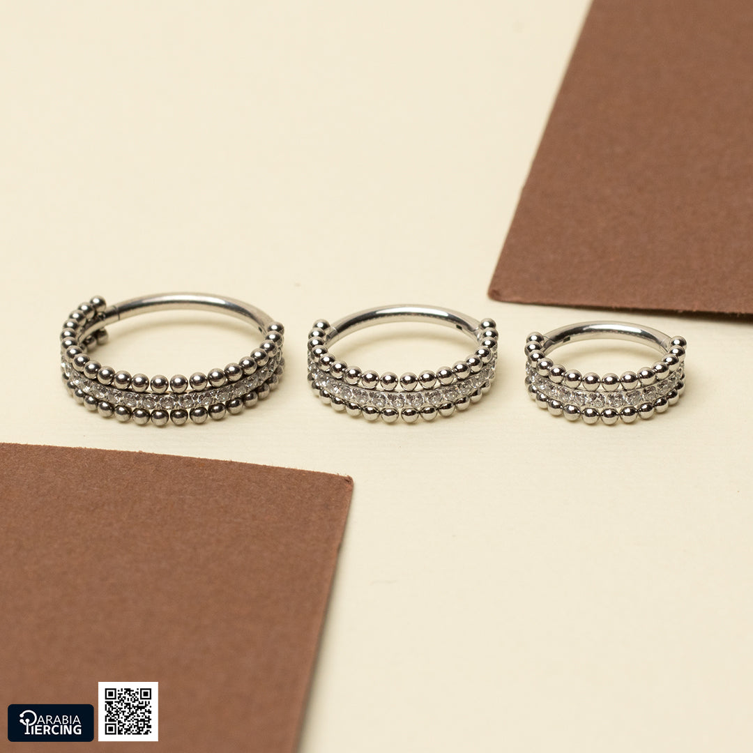 Beaded Crystal Clicker Hoop