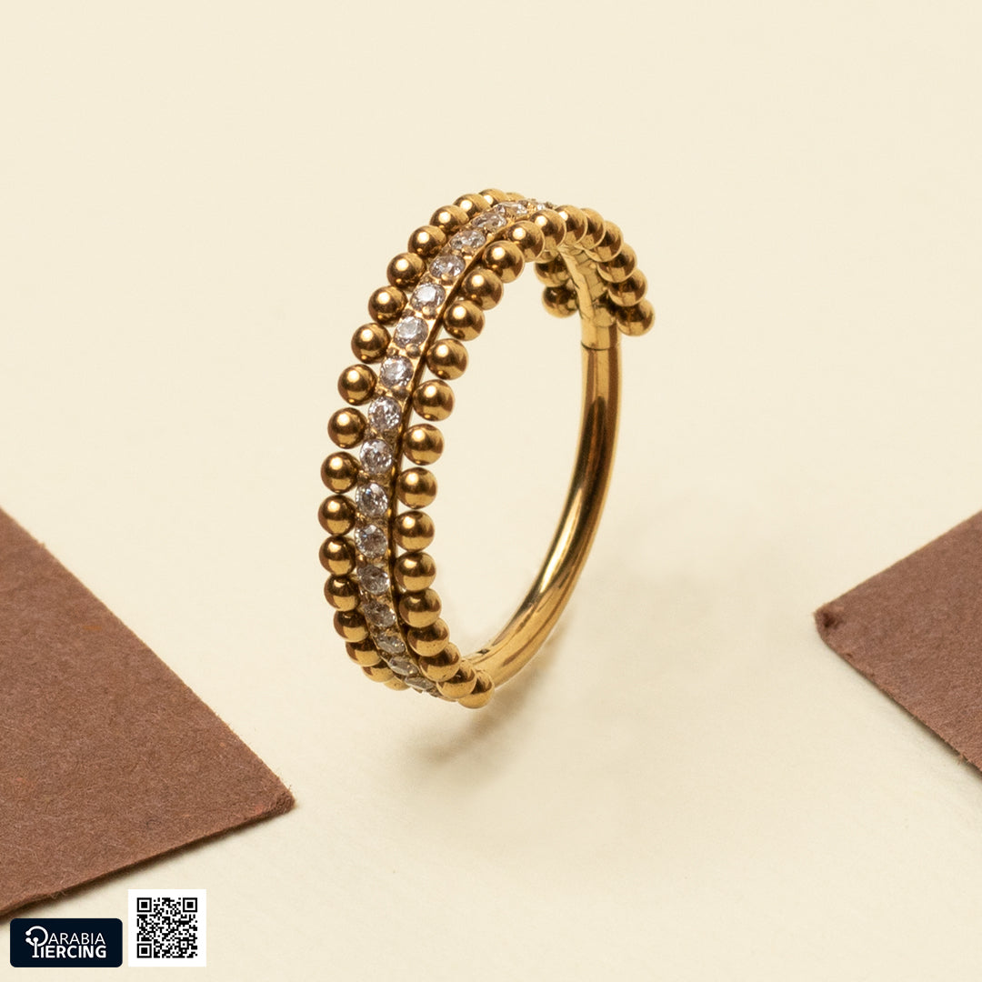 Beaded Crystal Clicker Hoop