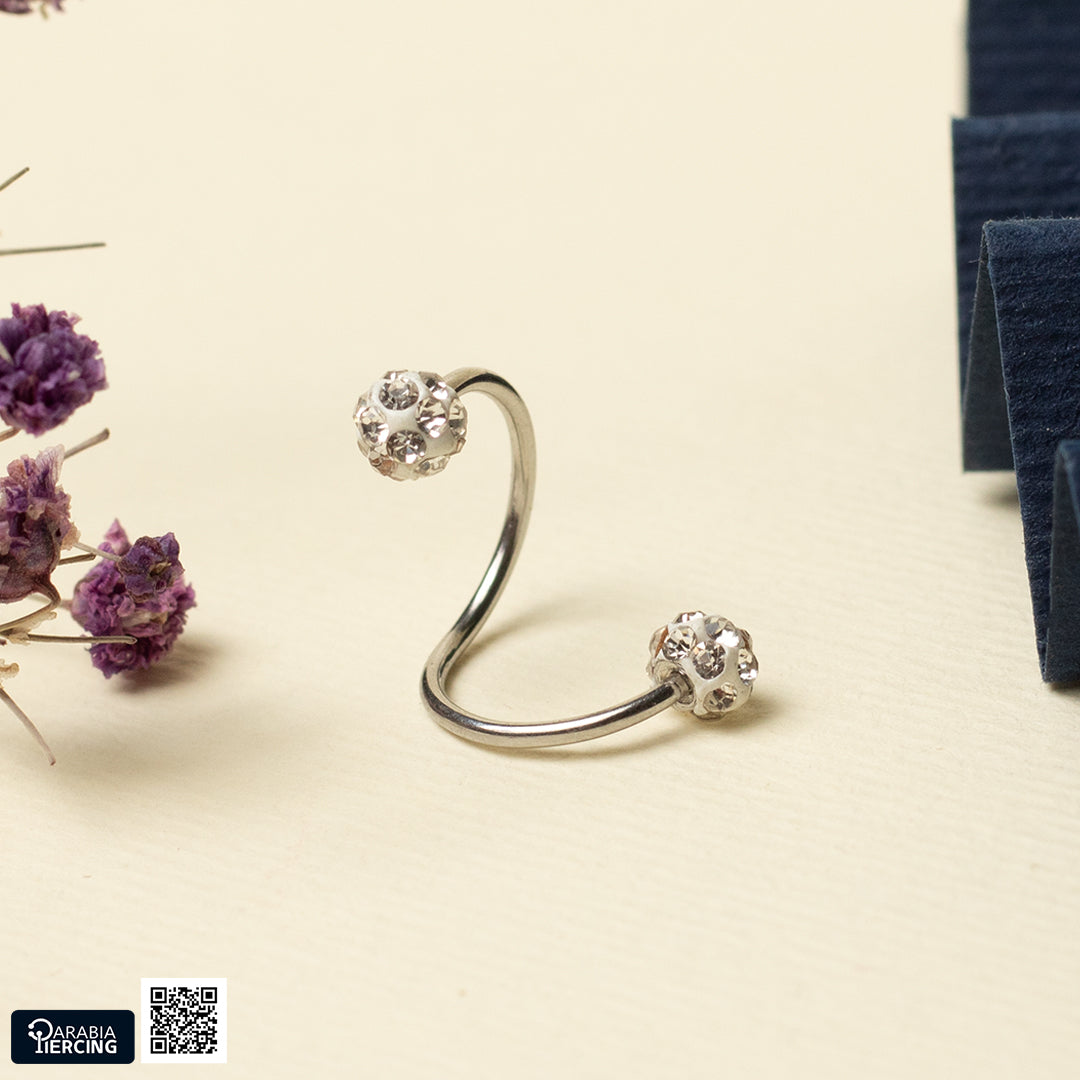 Discoball Spiral Earring