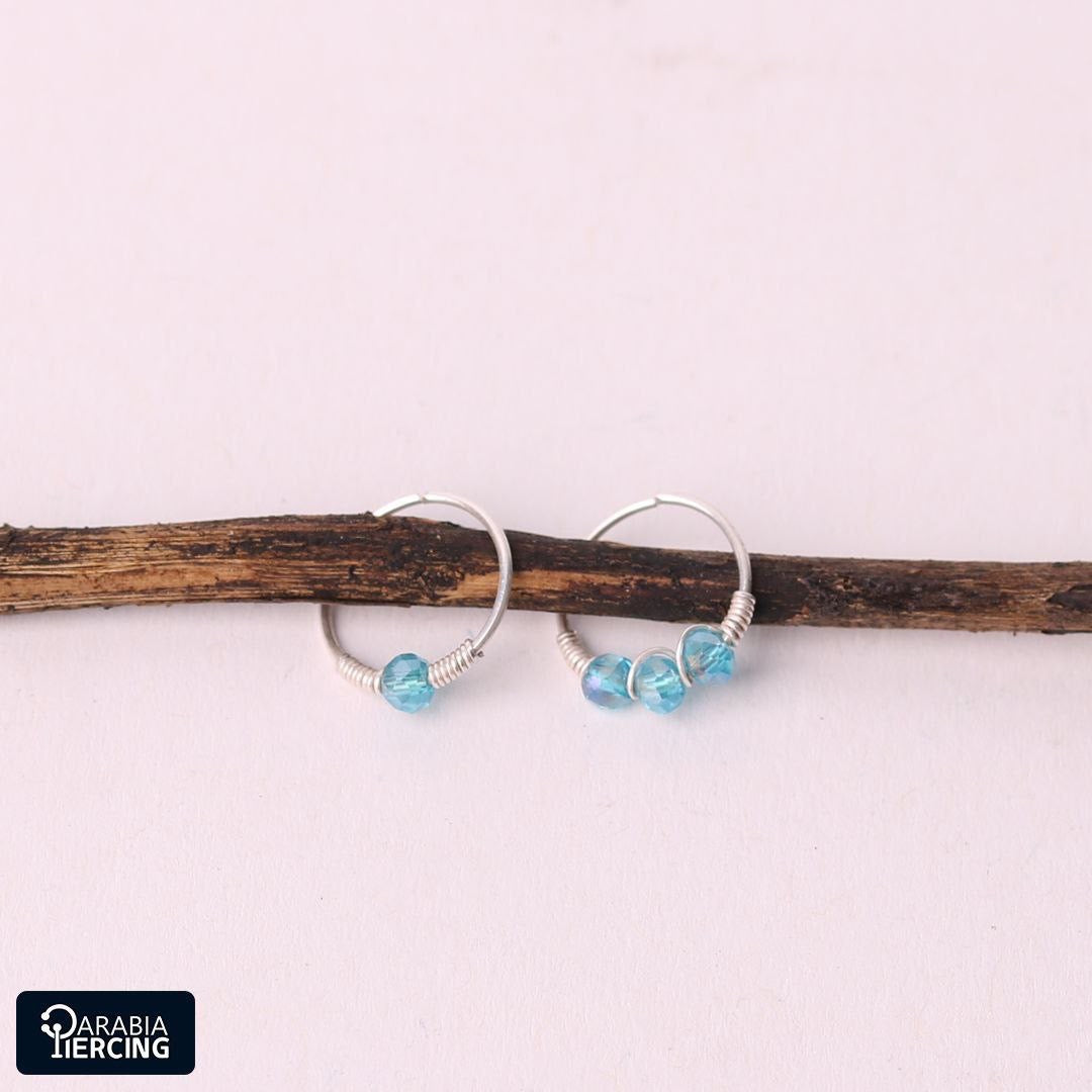 Colorful Silver Nose Hoop