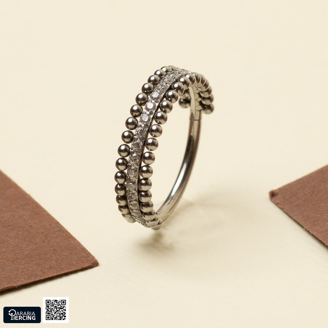 Beaded Crystal Clicker Hoop