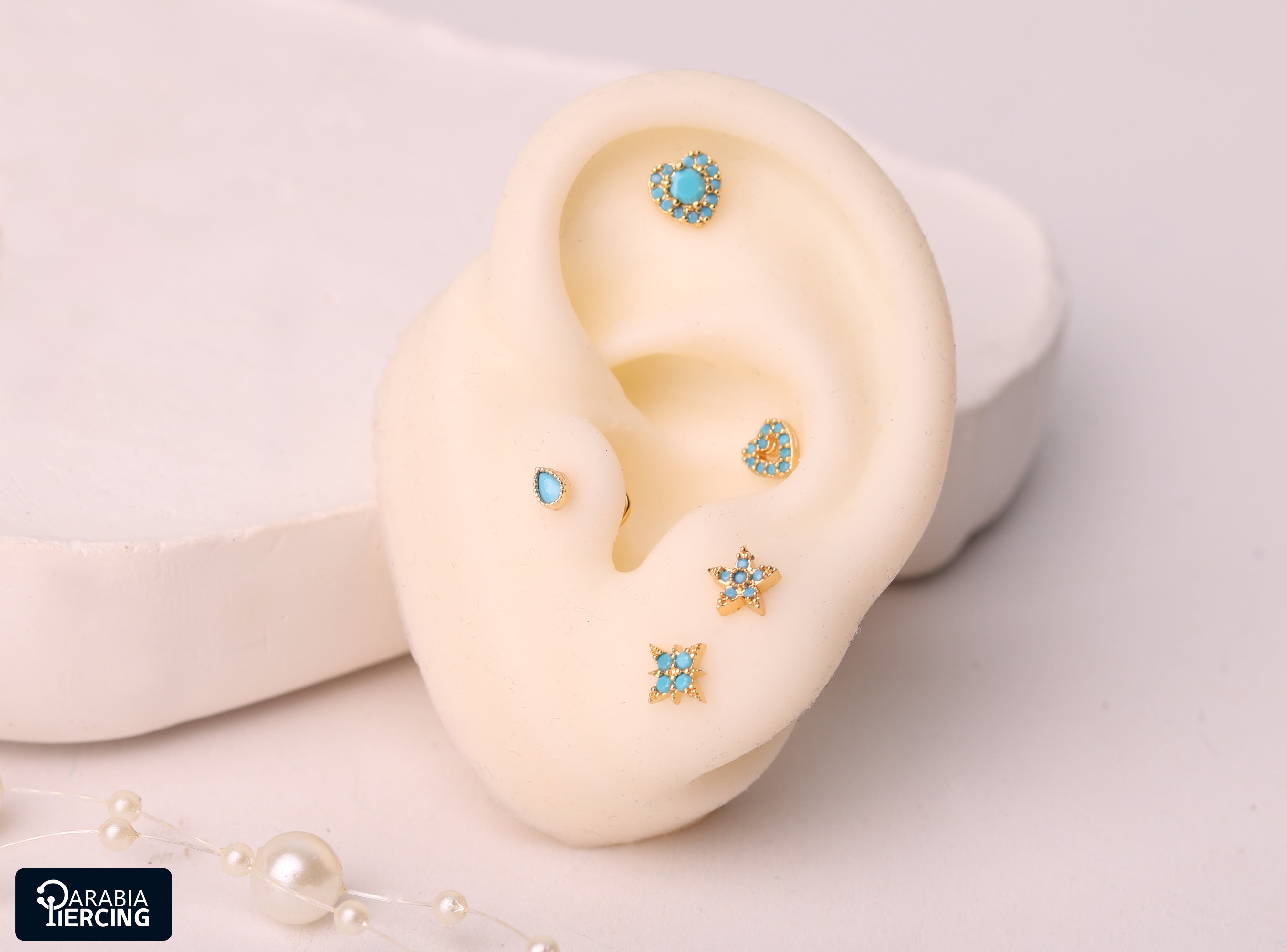 Turquoise Heart Flatback