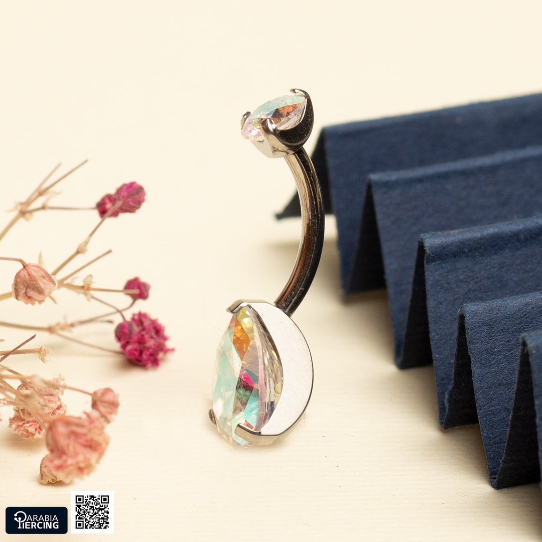Crystal Titanium Belly Ring