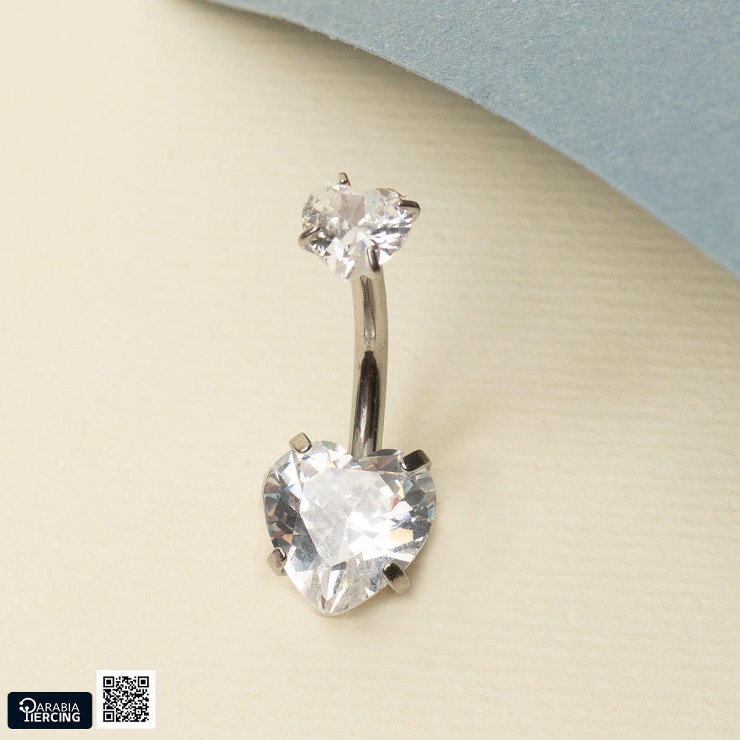 Heart Crystal Belly Ring