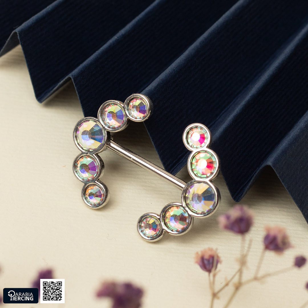 Multicolor Dots Nipple Ring