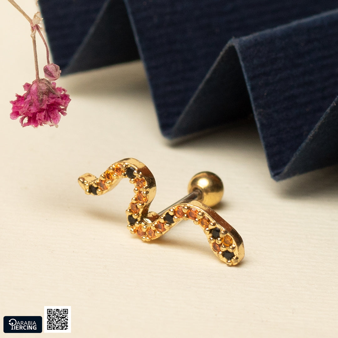 Orange Ballback Earring