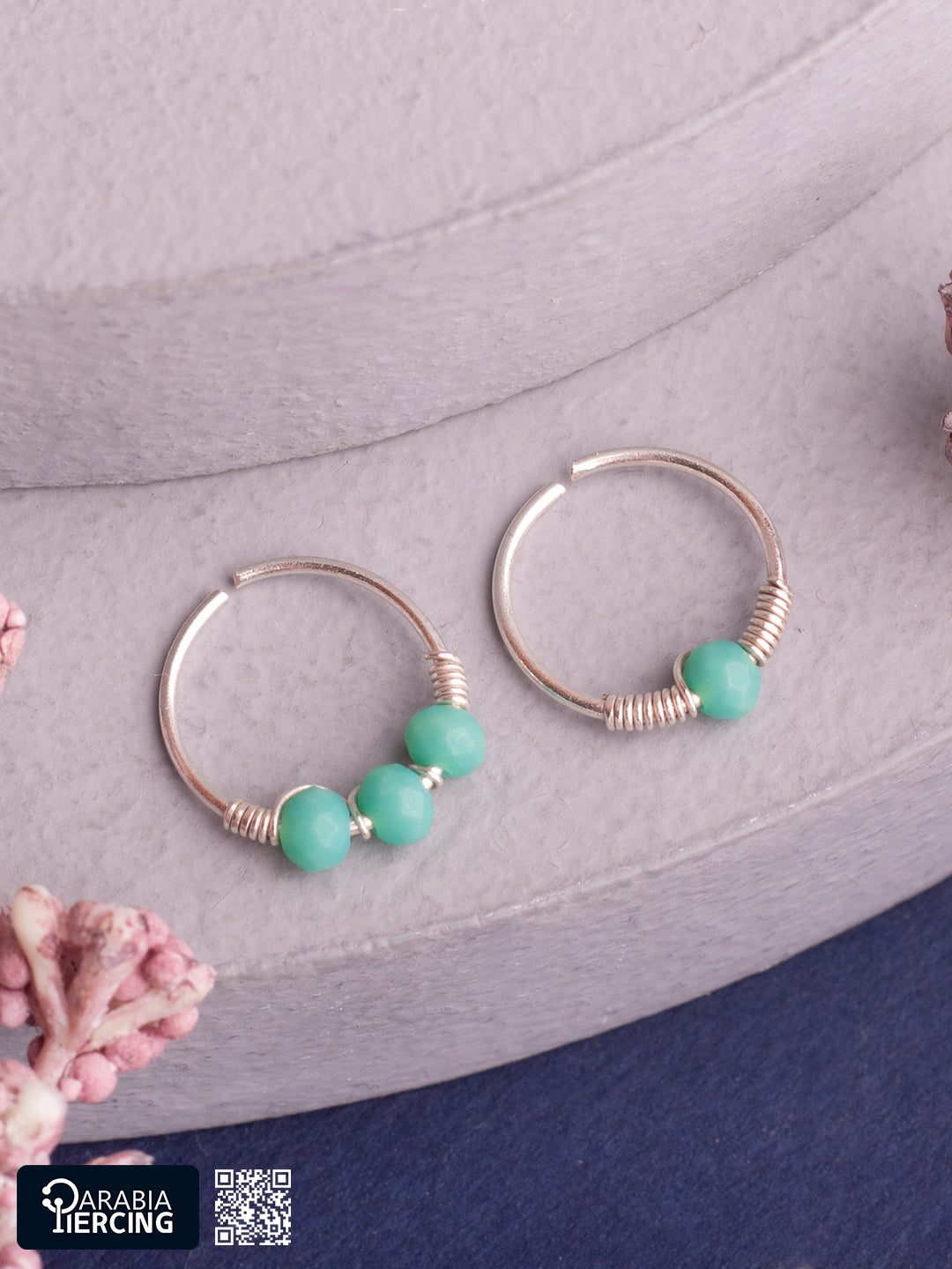 Colorful Silver Nose Hoop