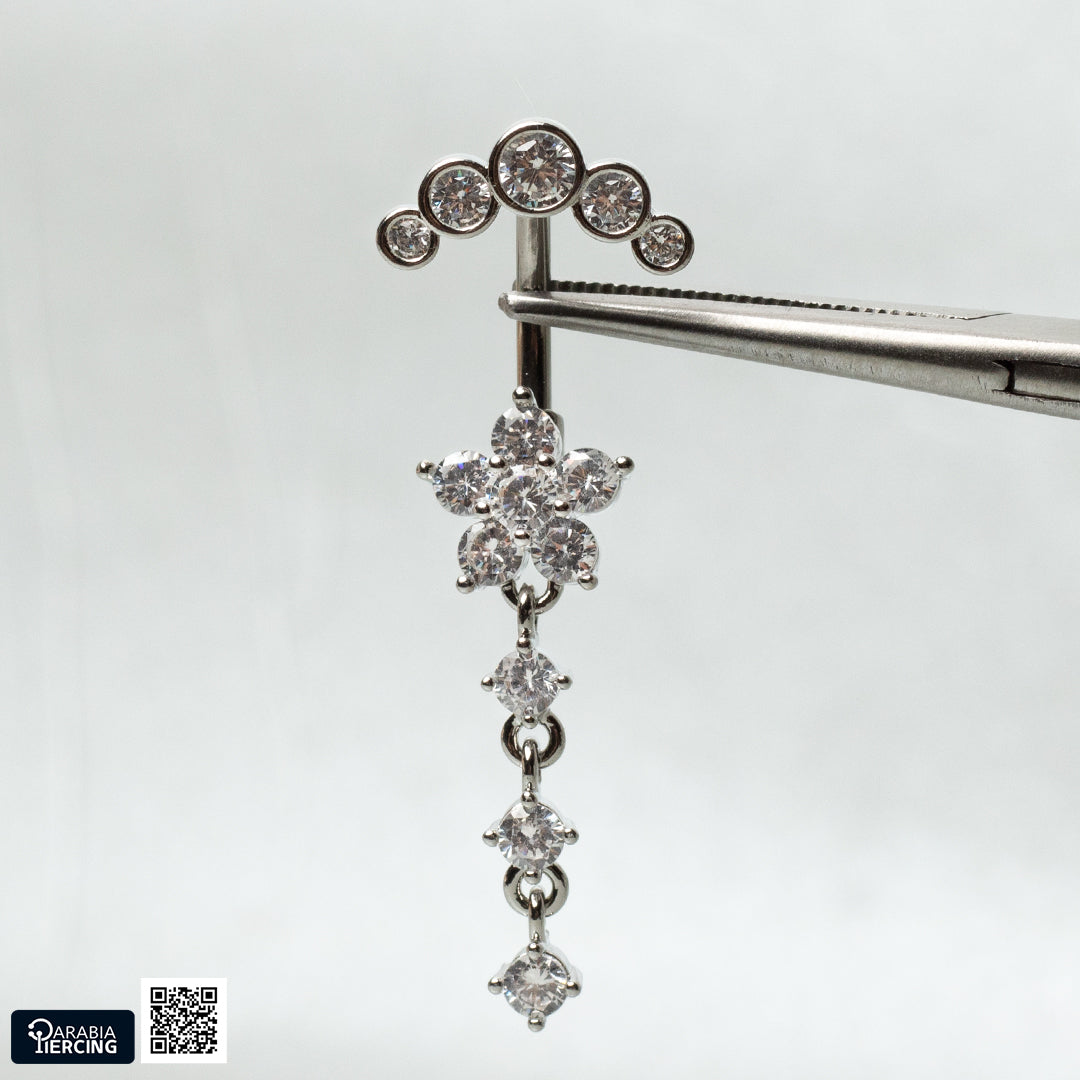 Pendant Flower Bellybutton Ring