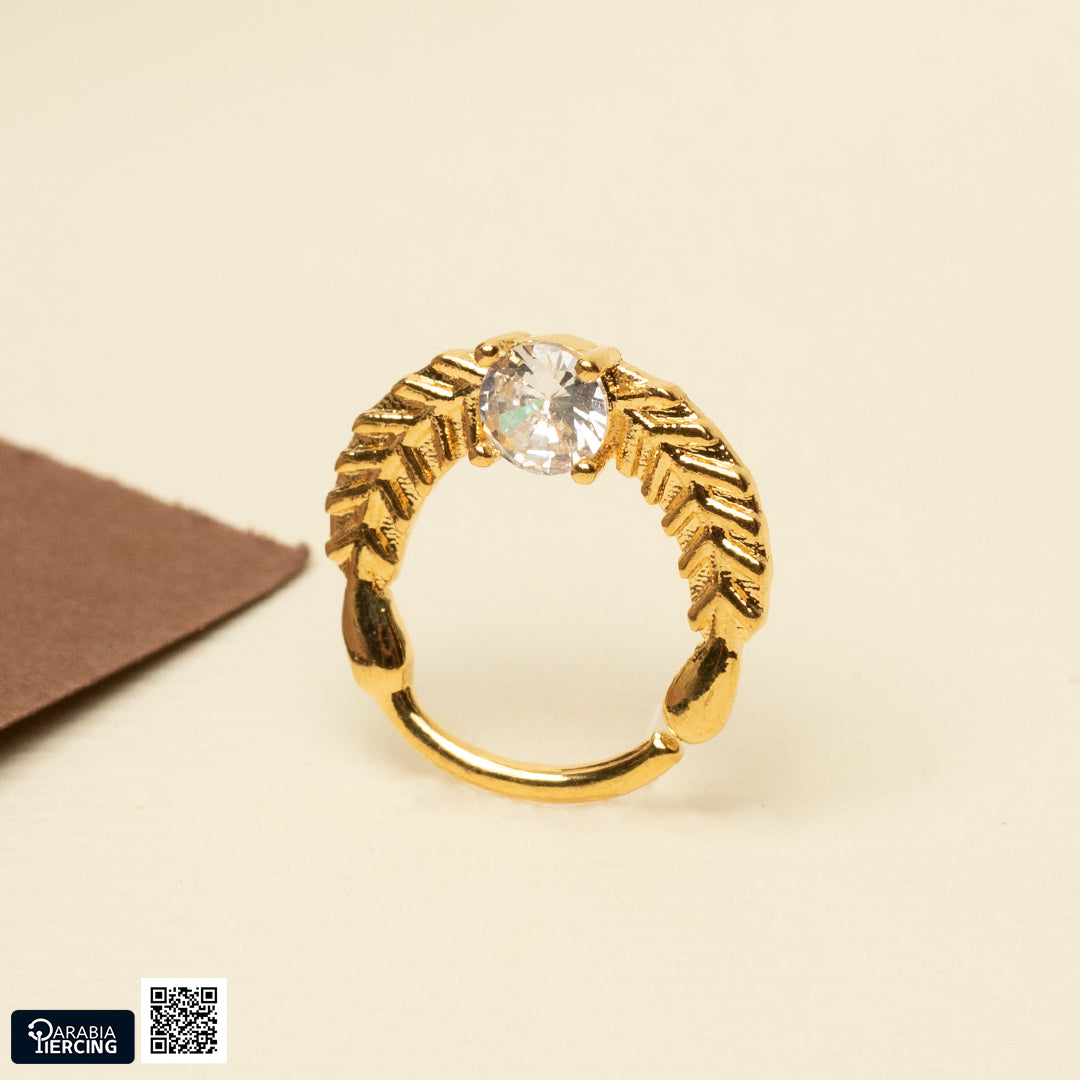 Palm Leaf Twisted Hoop