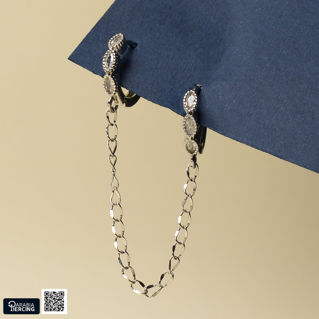Silver Connected Earring