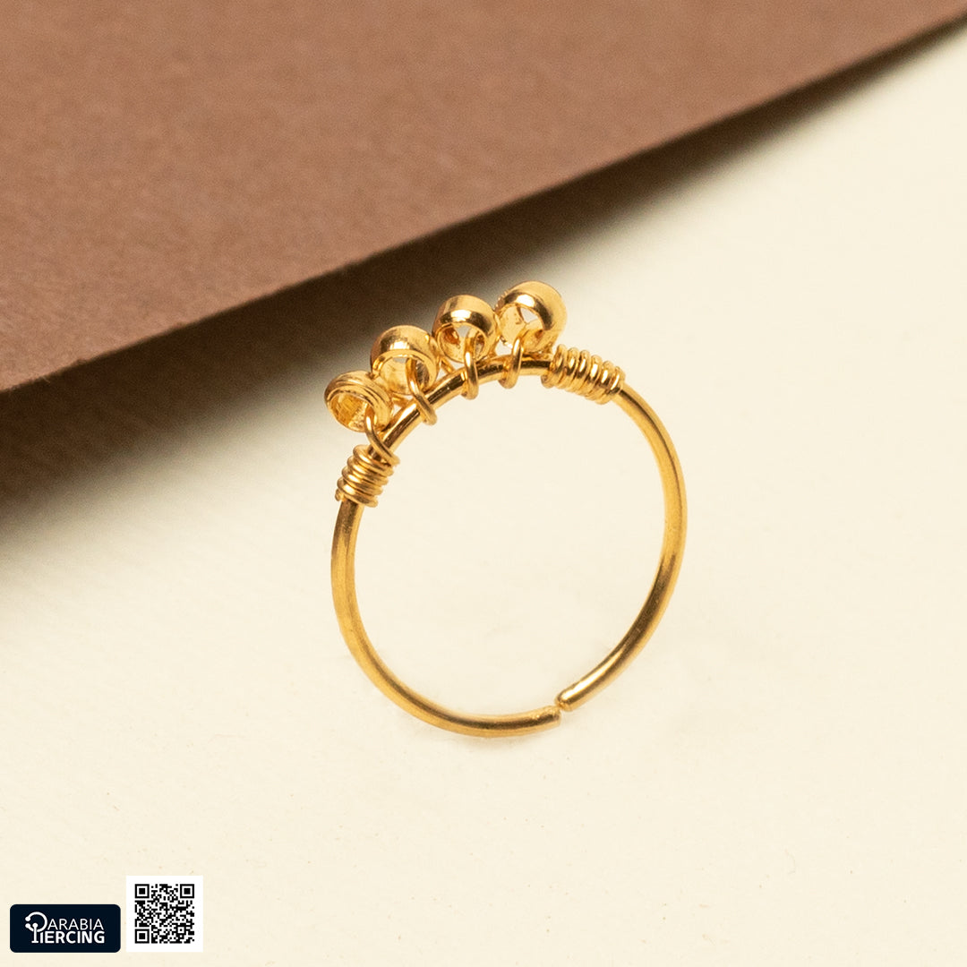 Plain Dots Gold Nose Hoop