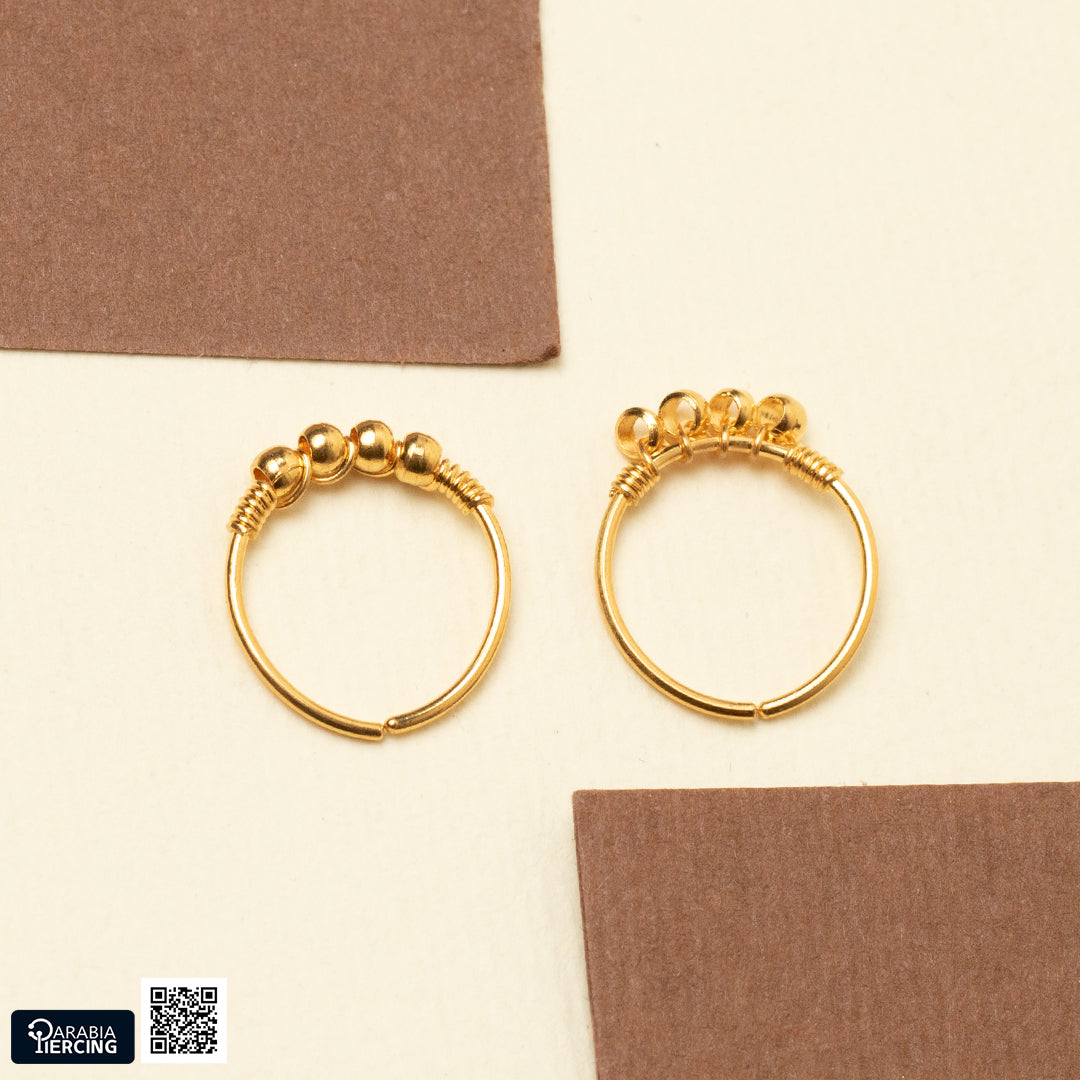 Plain Dots Gold Nose Hoop