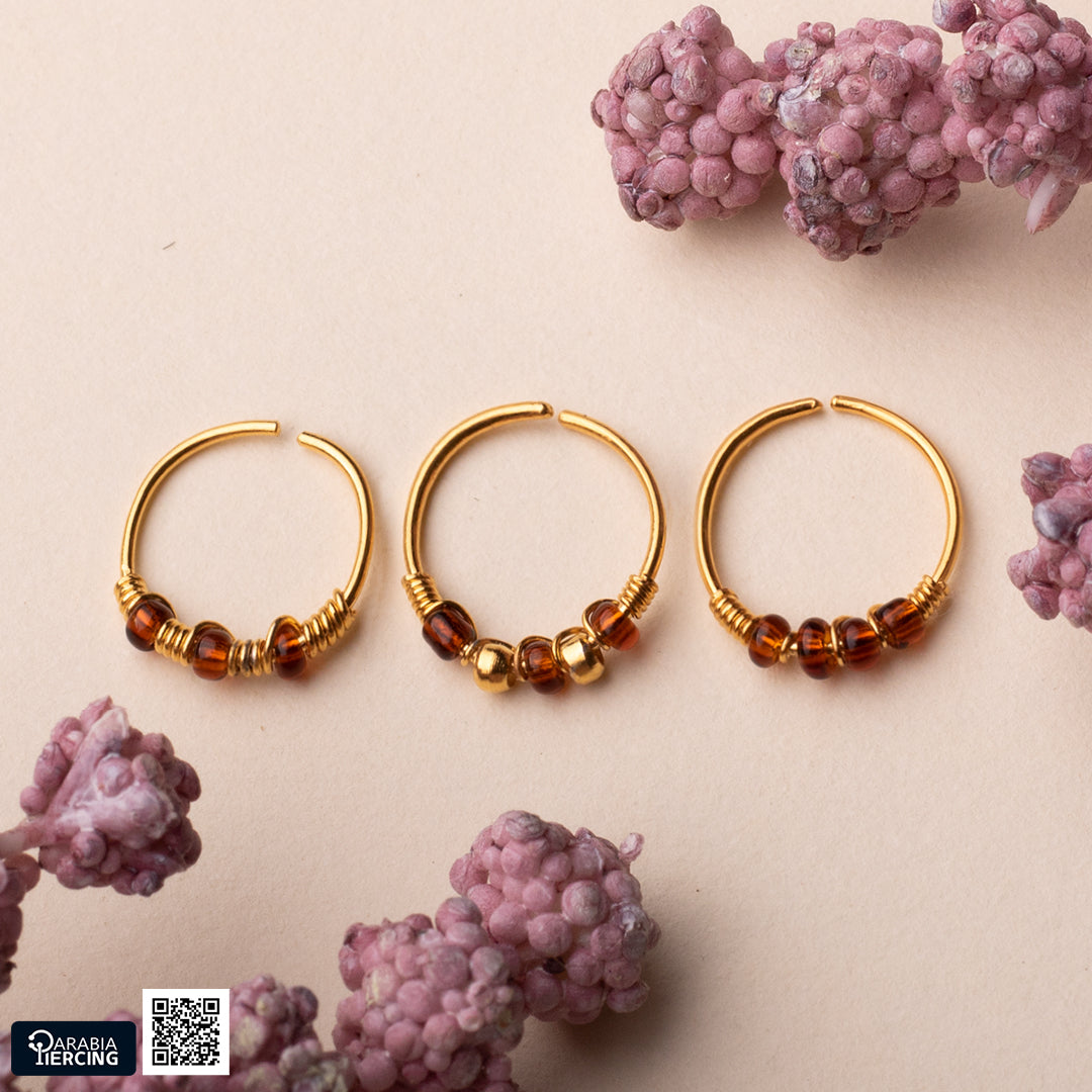 Brown Gold Nose Hoop