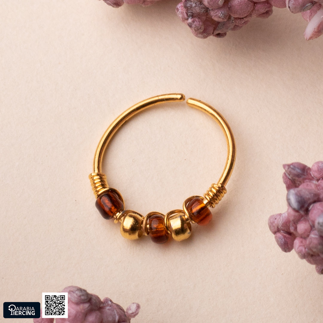 Brown Gold Nose Hoop