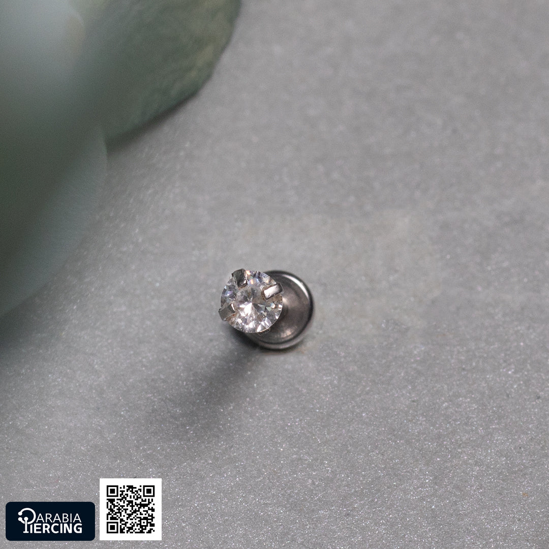 White zircon Flatback