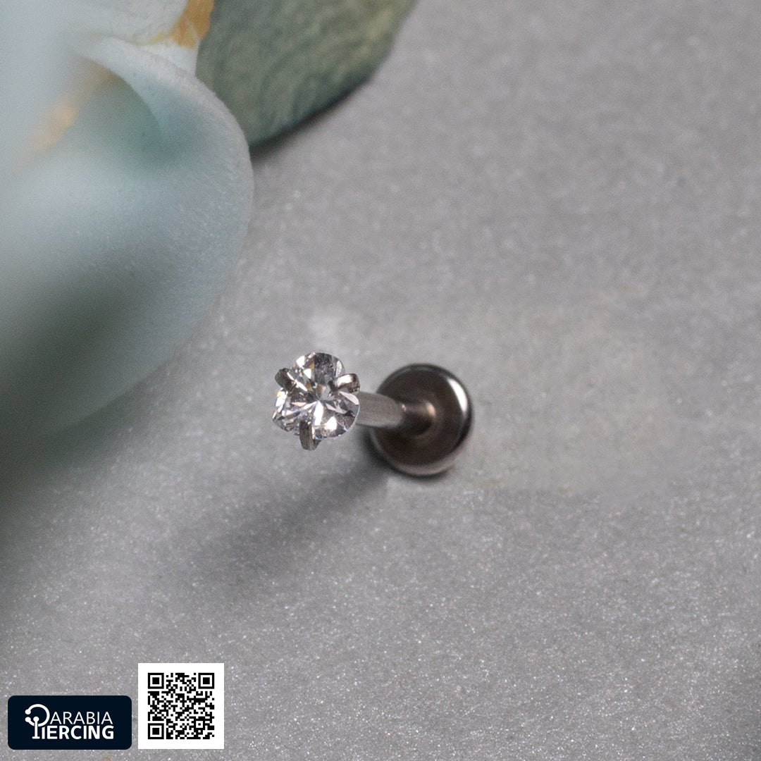 White zircon Flatback