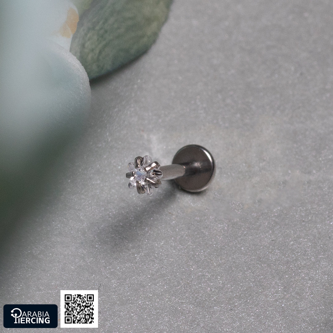 White zircon Flatback