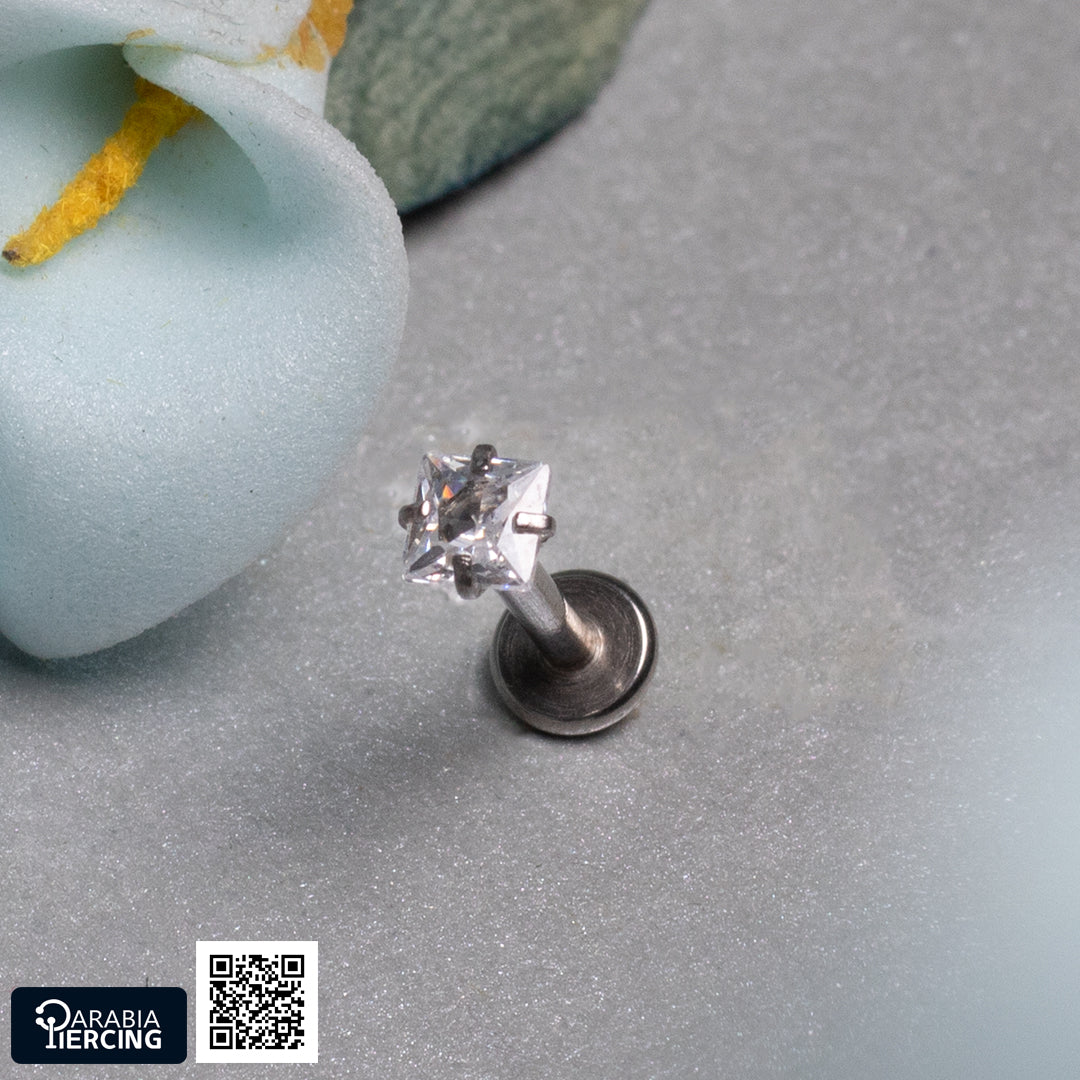 White zircon Flatback