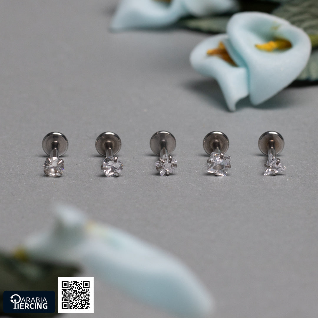 White zircon Flatback