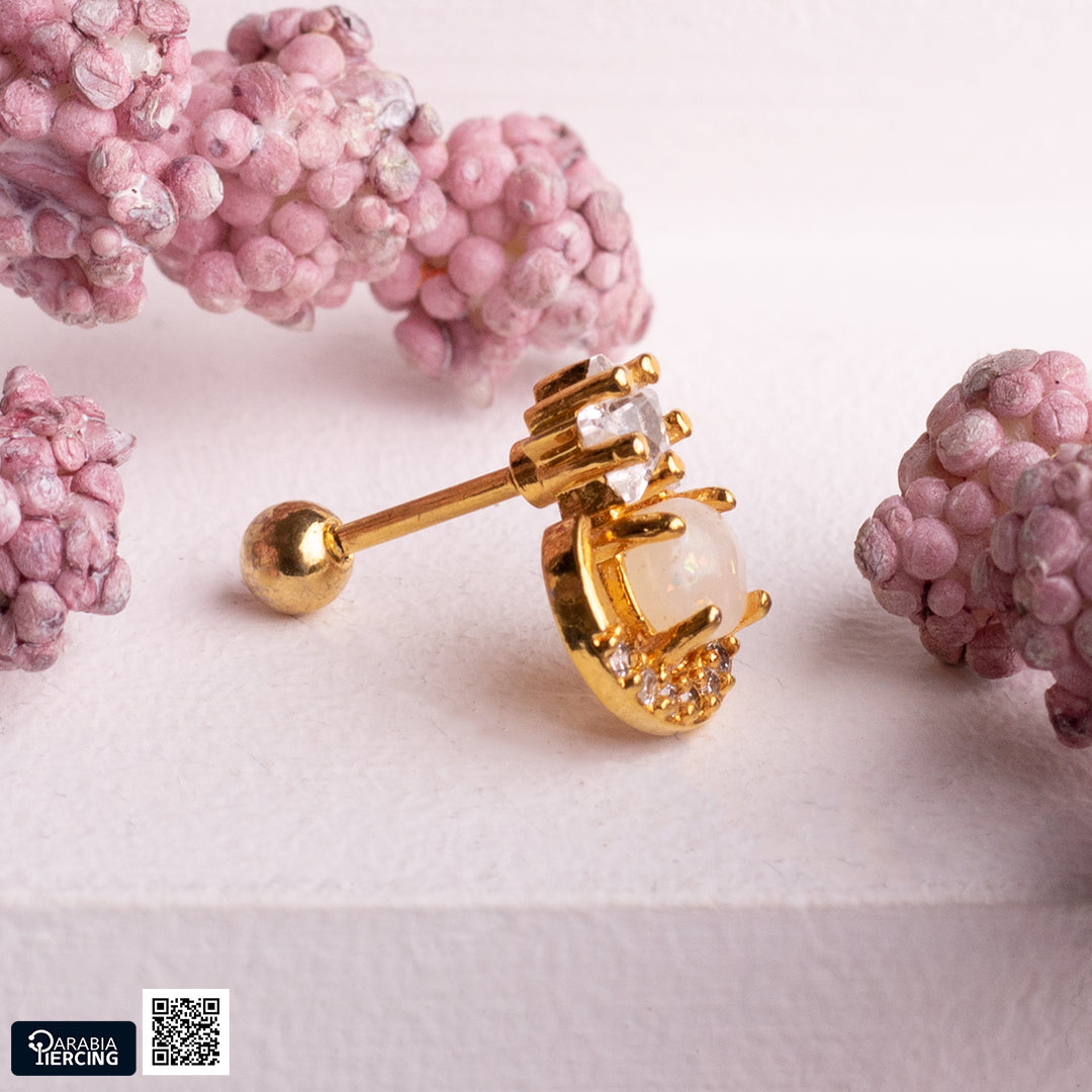 Opal Ballback Earring