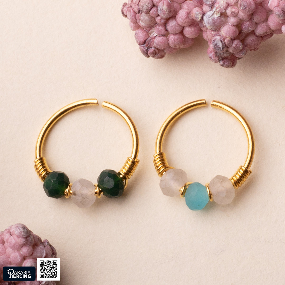 Soft Stone Gold Nose Hoop