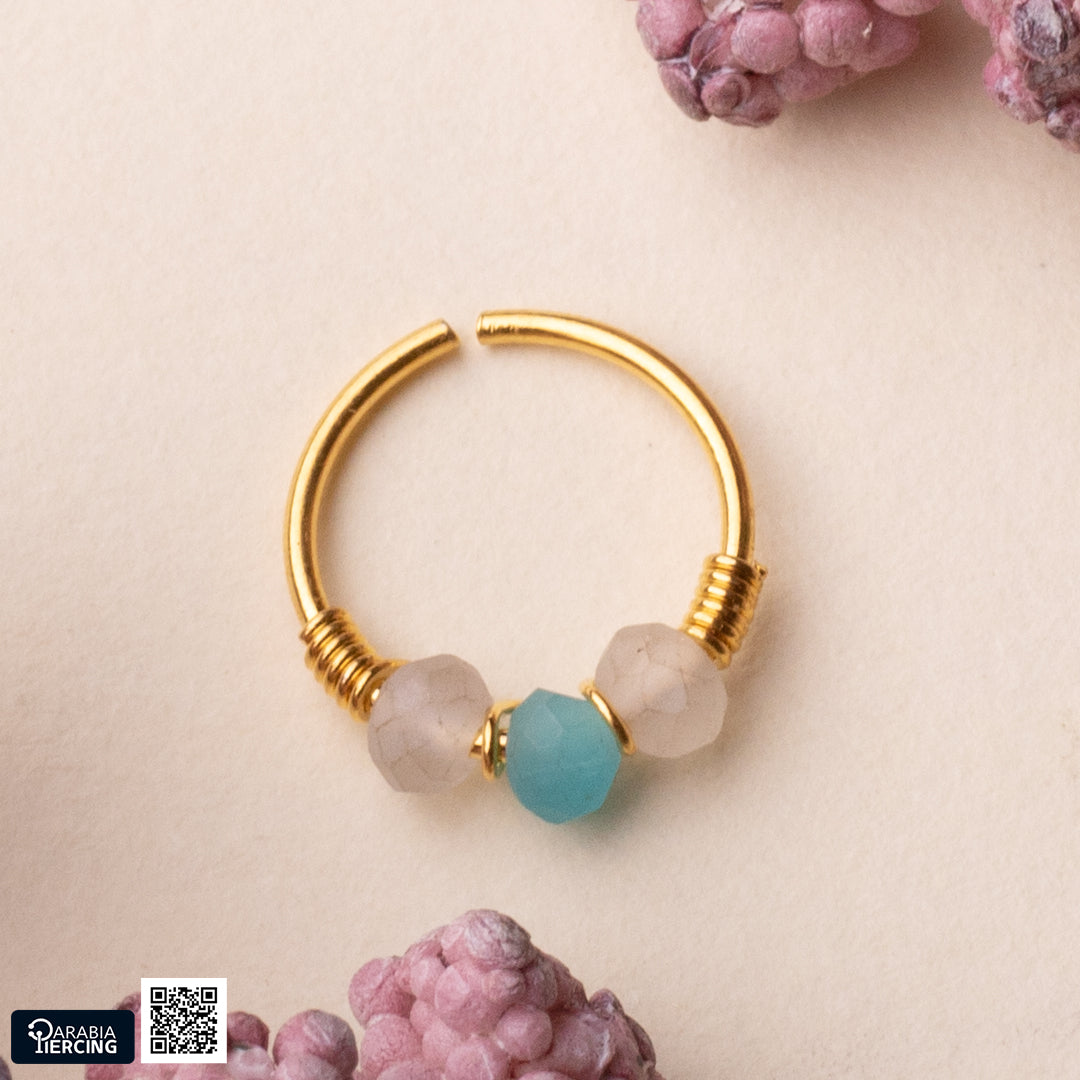 Soft Stone Gold Nose Hoop