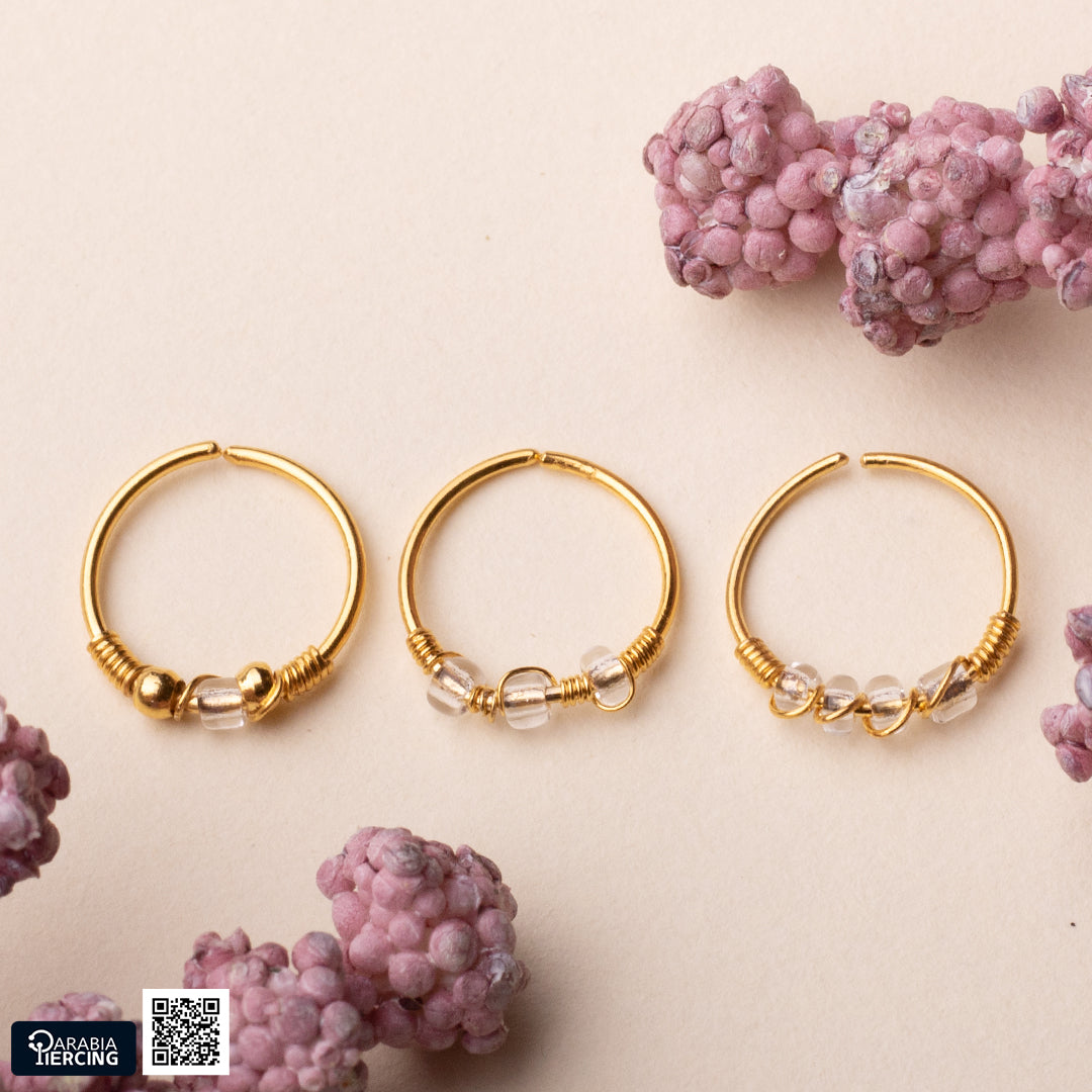 Transparent Gold Nose Hoop