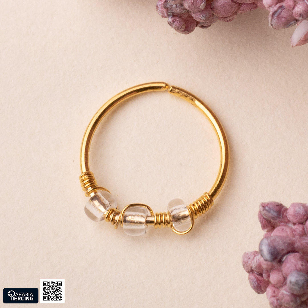 Transparent Gold Nose Hoop