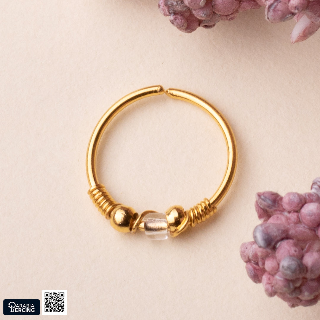 Transparent Gold Nose Hoop