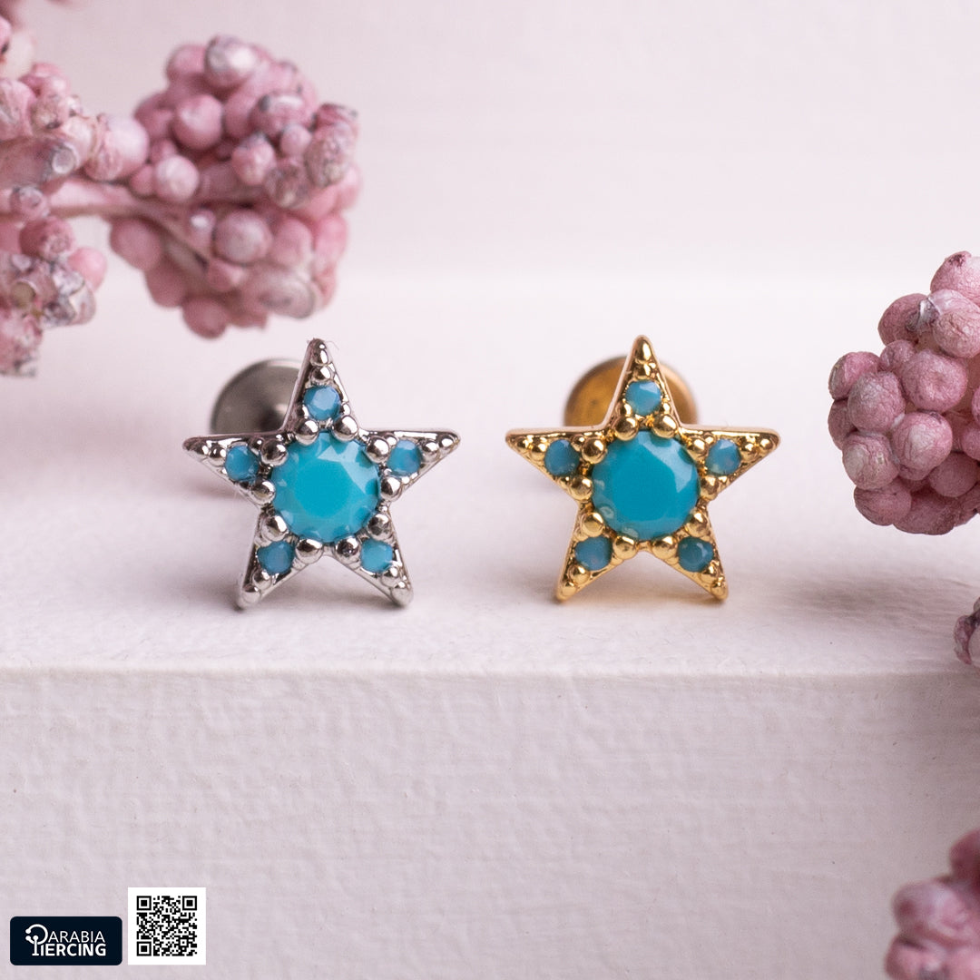 Turquoise Star Flatback