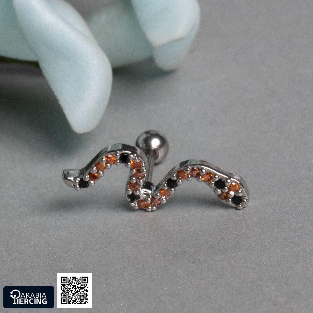 Orange Ballback Earring
