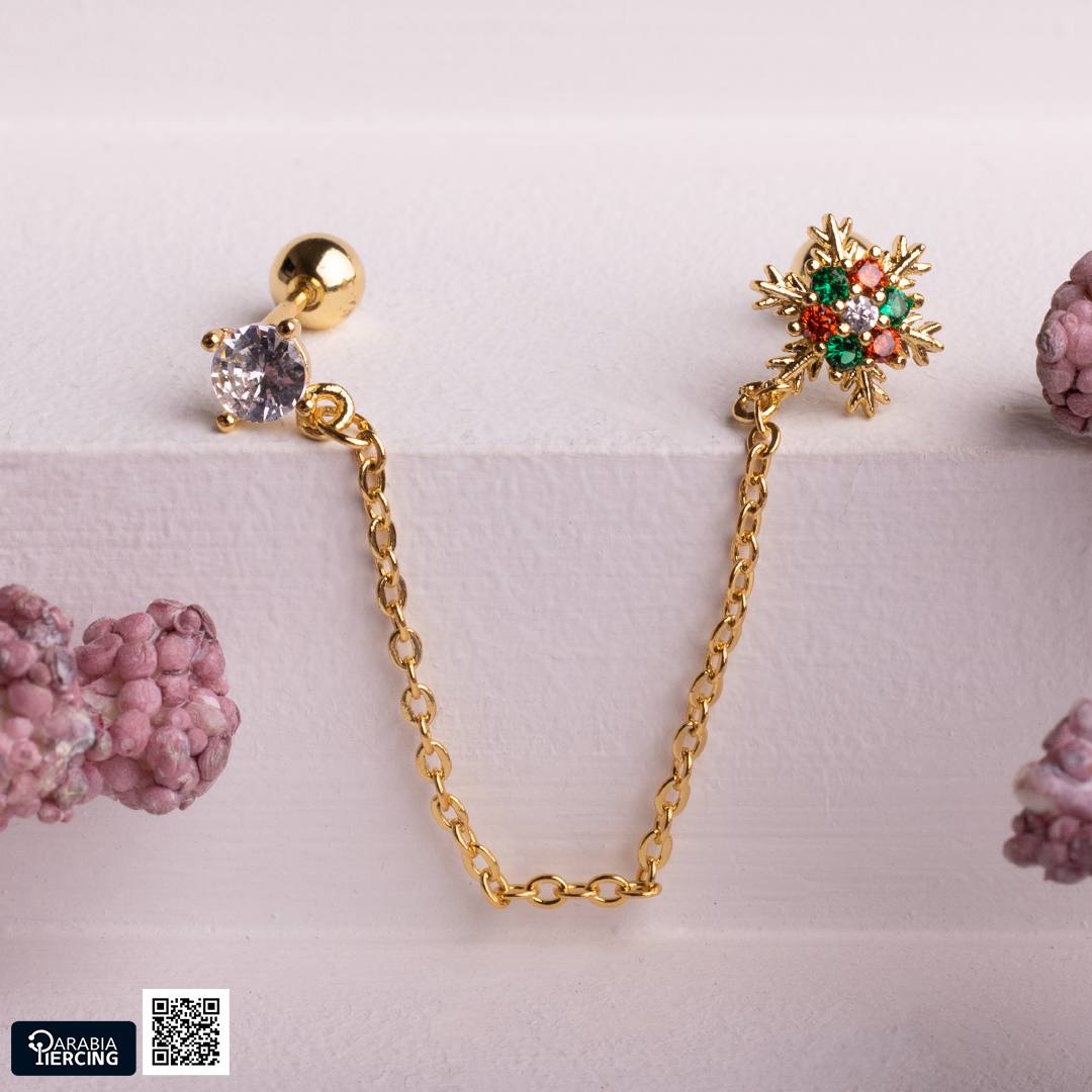 Ball back Connected Earrings