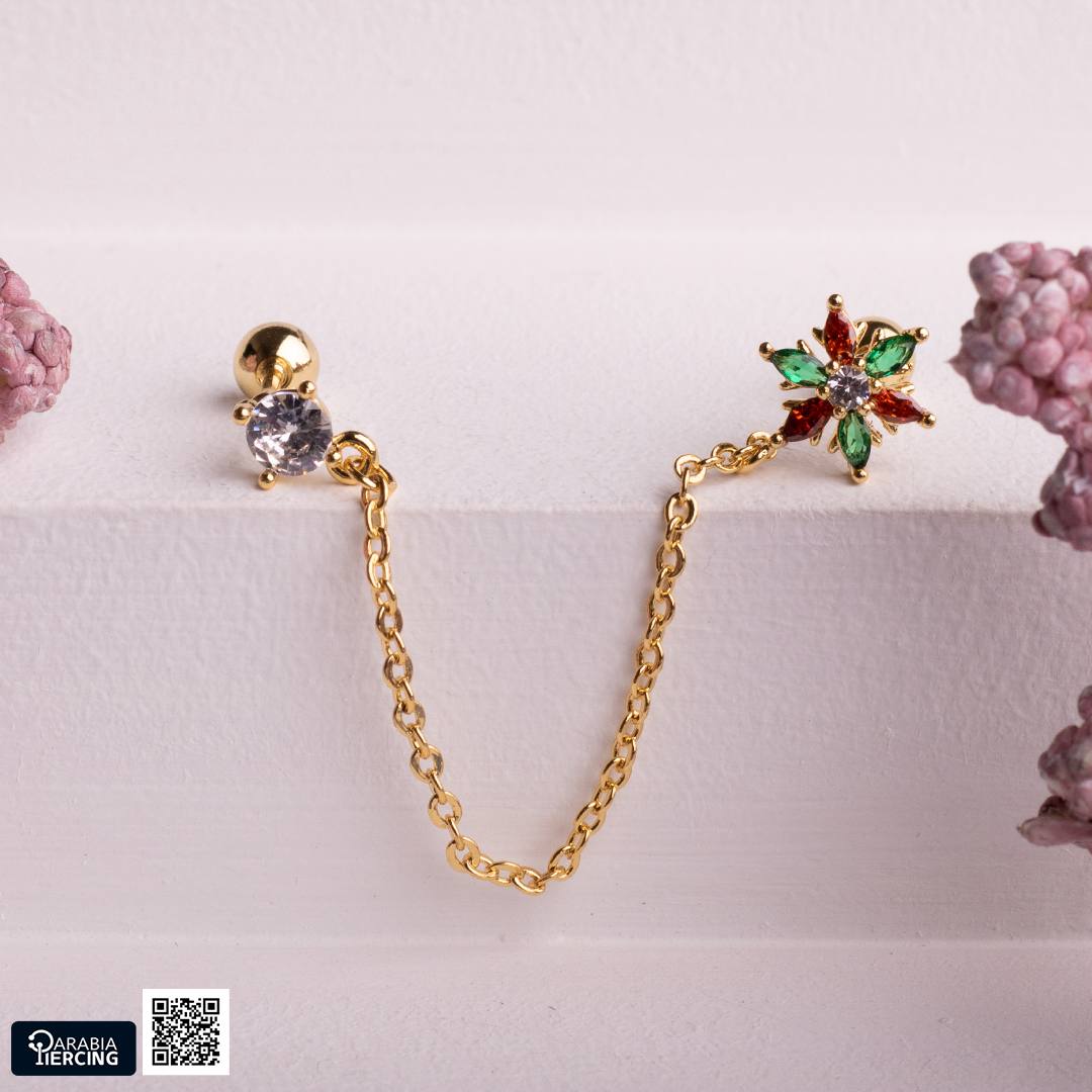 Ball back Connected Earrings