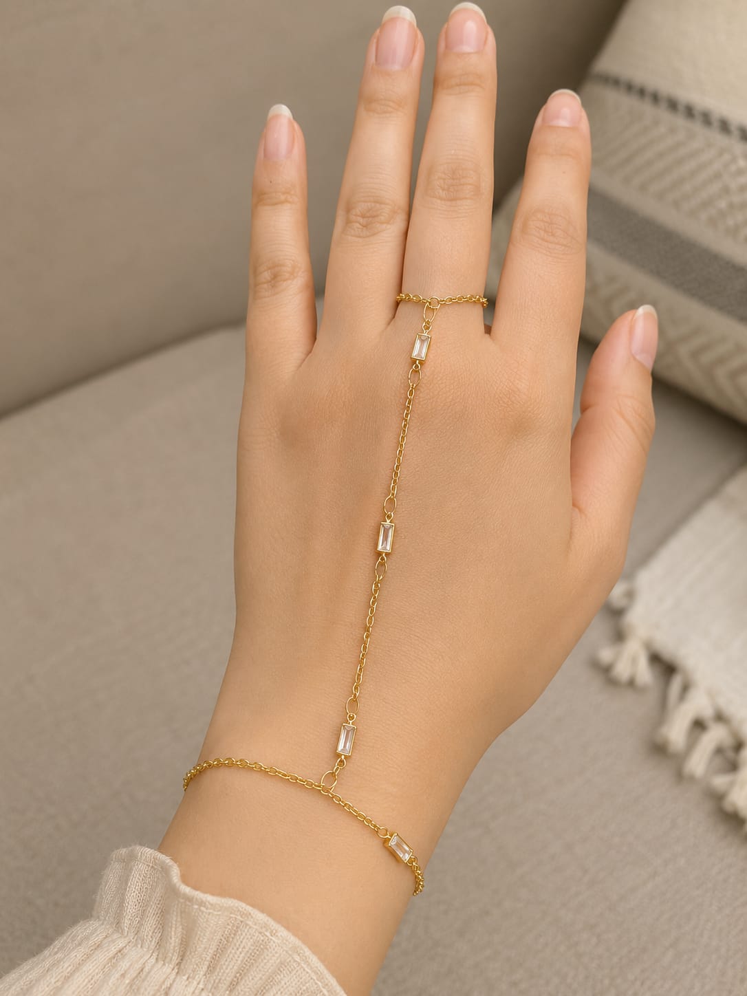 Crystal Golden Hand Chain