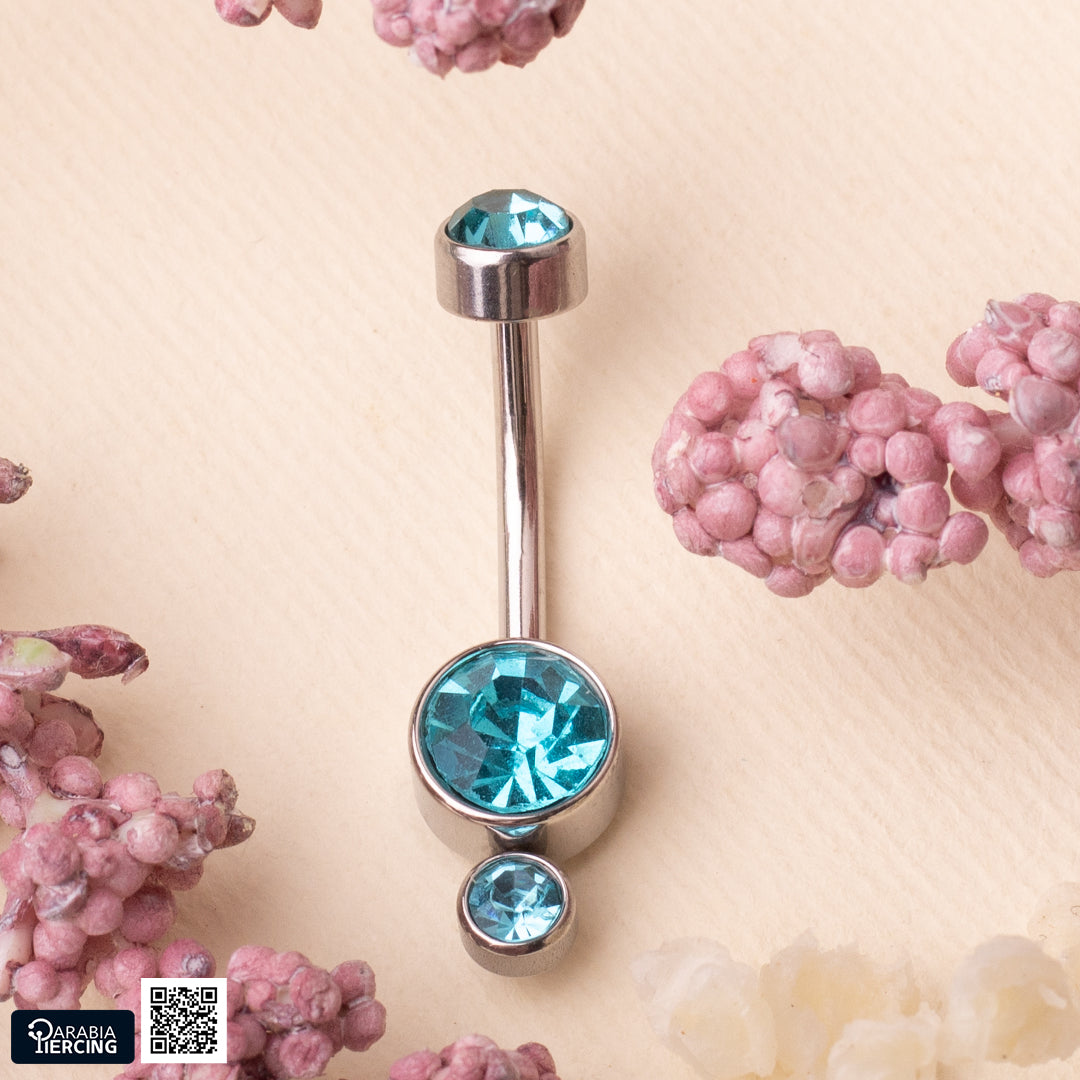 Two Crystals Belly Ring