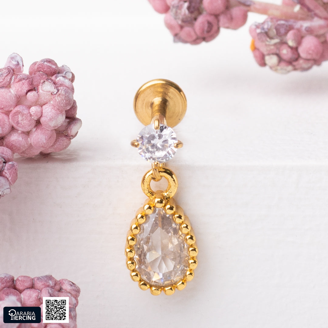 Dangling Beaded Drop Flatback