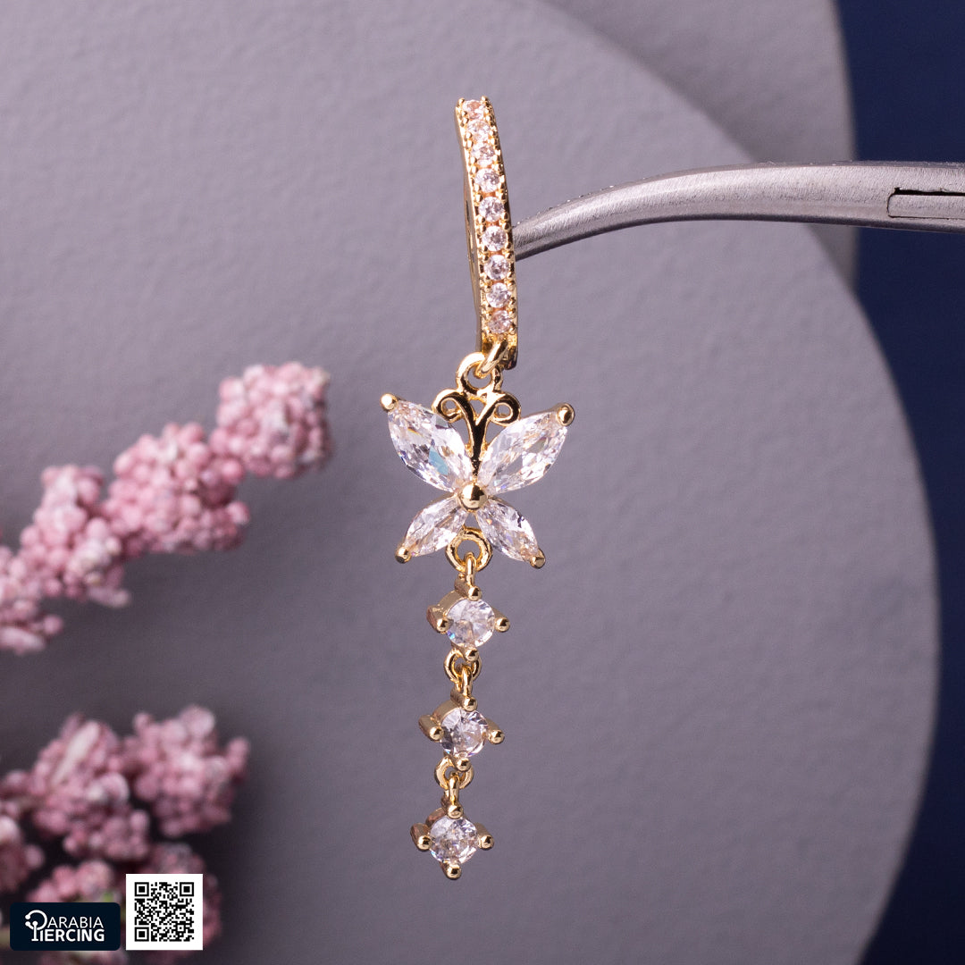 Dangle Butterfly Hoop Belly Ring